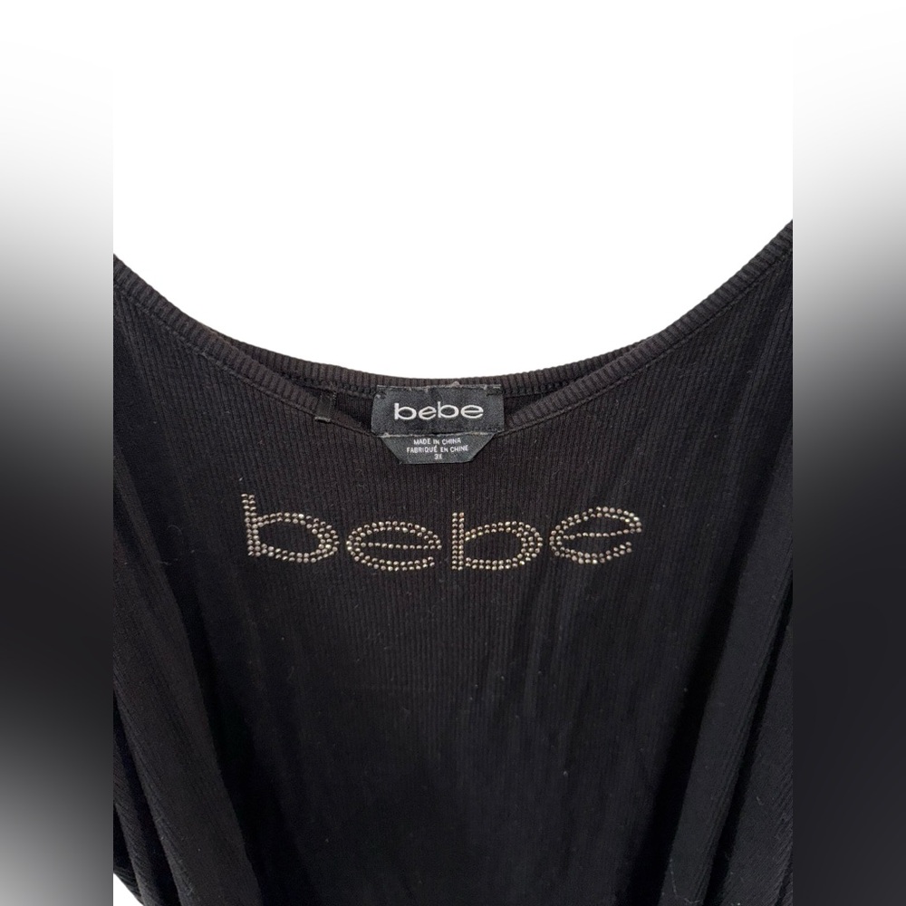 Bebe Black Top with Sparkling Logo - Picture 4 of 6